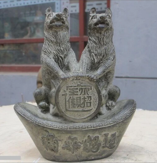 bi002256 6"Feng shui china bronze Two Dog Wang Wealth statue Together the money-making
bi002256 6"Feng shui china bronze Two Dog Wang Wealth statue Together the money-making