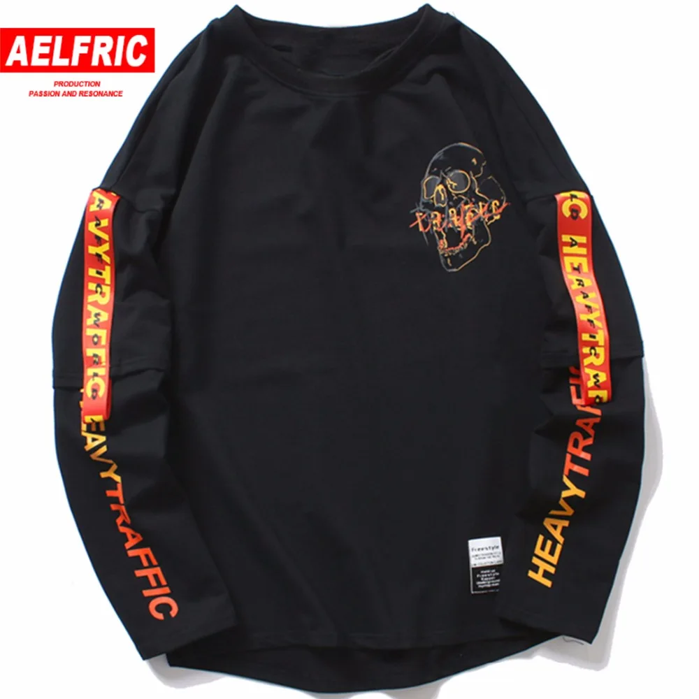 2018 Casual Long Sleeve Ribbons 3d T-shirts Skull Letter Print High Street Mens T Shirt Autumn Male Swag Hip Hop Tee Shirt OF076
2018 Casual Long Sleeve Ribbons 3d T-shirts Skull Letter Print High Street Mens T Shirt Autumn Male Swag Hip Hop Tee Shirt OF076
