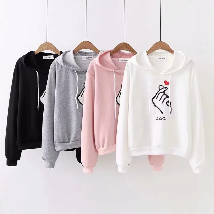 2019 New Hoodies Women Fashion Finger Heart-shaped Print Tops Harajuku Female Funny Kawaii Hoodies Sweatshirt Streetwear Tops
2019 New Hoodies Women Fashion Finger Heart-shaped Print Tops Harajuku Female Funny Kawaii Hoodies Sweatshirt Streetwear Tops