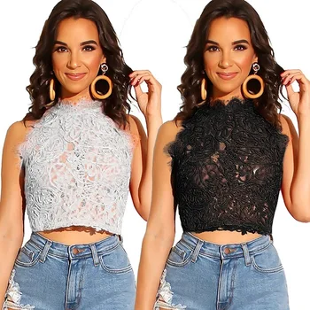 2019Summer New Sleeveless Fashion Lace Tops Women Summer Short Shirt Sexy Floral Party Crop Tops Sexy Nightclub Crop Tops
2019Summer New Sleeveless Fashion Lace Tops Women Summer Short Shirt Sexy Floral Party Crop Tops Sexy Nightclub Crop Tops