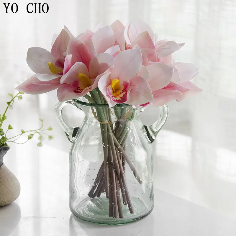 YO CHO 4 Heads Christmas Home Decoration Autumn Artificial Flower Bridal Bouquets Wedding Decoration Latex Real Touch Orchid
YO CHO 4 Heads Christmas Home Decoration Autumn Artificial Flower Bridal Bouquets Wedding Decoration Latex Real Touch Orchid