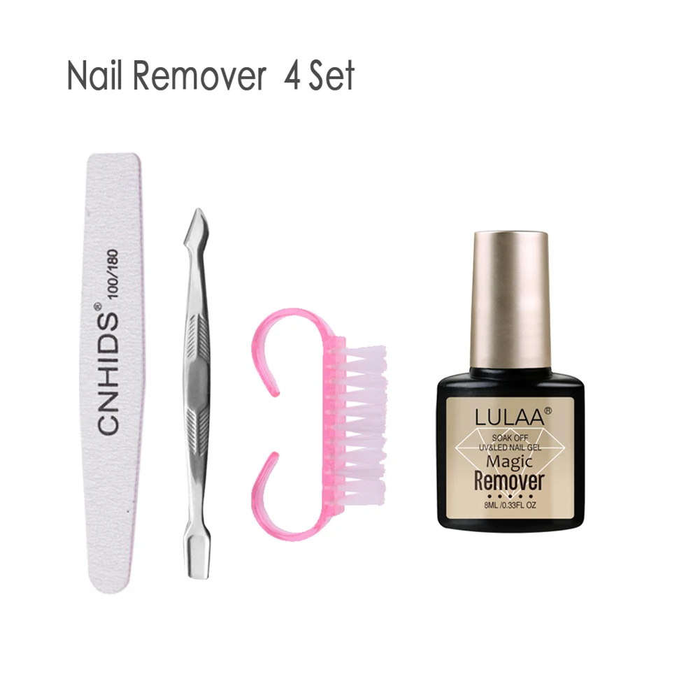 4Pcs/Set 1 Bottle 8ML Gel Nail Polish Burst Magic Soak Off Remover+Nail File+Nail Brush+ Cuticle pusher for UV&LED Tools TSLM1
4Pcs/Set 1 Bottle 8ML Gel Nail Polish Burst Magic Soak Off Remover+Nail File+Nail Brush+ Cuticle pusher for UV&LED Tools TSLM1