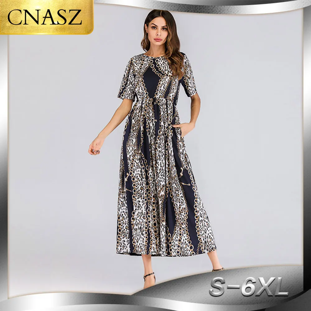 Plus Size Women Leopard Fashion Print Dress Summer O-Neck Pockets Vintage Long Maxi Dress
Plus Size Women Leopard Fashion Print Dress Summer O-Neck Pockets Vintage Long Maxi Dress