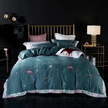 Luxury Egyptian Cotton Flower Embroidery Bedding Set Queen King Size Duvet Cover Bedsheets Pillowcase Cherry Flamingo Decor
Luxury Egyptian Cotton Flower Embroidery Bedding Set Queen King Size Duvet Cover Bedsheets Pillowcase Cherry Flamingo Decor