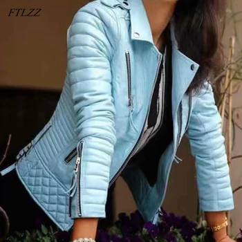 FTLZZ 2020 New Women Spring Autumn Soft Faux Leather Jackets Lady Pu Motorcyle Zippers Biker Blue Coats Black Outerwear
FTLZZ 2020 New Women Spring Autumn Soft Faux Leather Jackets Lady Pu Motorcyle Zippers Biker Blue Coats Black Outerwear