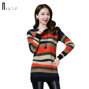 ASLTW Long Sweater For Women New Winter Plus Velvet Long Sleeve Lady's Sweater O Neck Pullover Warm Striped Sweater Dress
ASLTW Long Sweater For Women New Winter Plus Velvet Long Sleeve Lady's Sweater O Neck Pullover Warm Striped Sweater Dress
