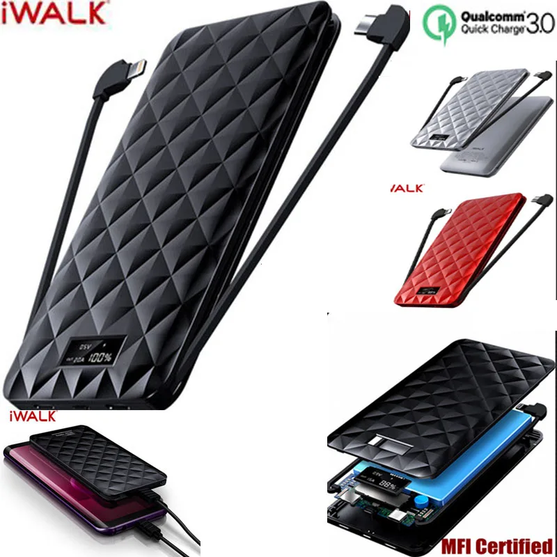 iWalk MFI Power Bank 10000mah Quick Charge 3.0 with Type C MFI 8 Pin Cable for iPhone XS 8 Xiaomi Oneplus Samsung S9 Huawei P20
iWalk MFI Power Bank 10000mah Quick Charge 3.0 with Type C MFI 8 Pin Cable for iPhone XS 8 Xiaomi Oneplus Samsung S9 Huawei P20