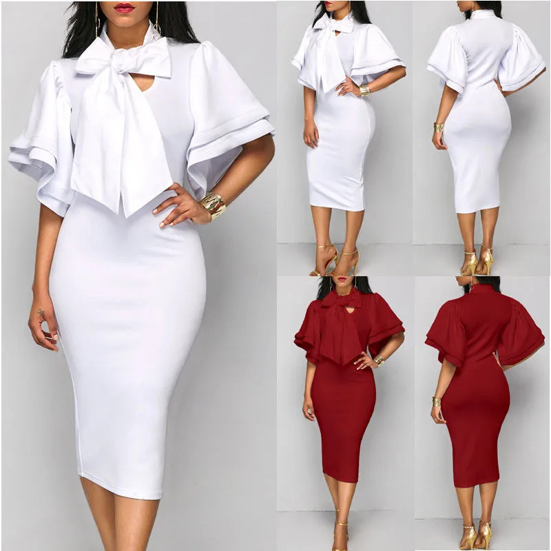 New Spring Summer Fashion women dress Elegant Bowtie Short Sleeve Work Office Sheath Patchwork Pencil Party Bodycon Women Dress
New Spring Summer Fashion women dress Elegant Bowtie Short Sleeve Work Office Sheath Patchwork Pencil Party Bodycon Women Dress