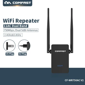 

COMFAST CF-WR750ACV2 Wireless WIFI Repeater 750Mbps Routers wi-fi amplifier Dual Band 5Ghz 802.11AC Wi fi Roteador Extender Wifi