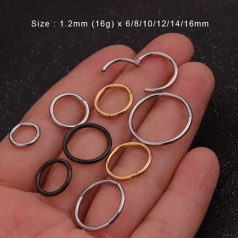 Feelgood 1PC 6mm to 14mm 16g Stainless Steel Hinged Segment Clicker Ring Hoop Nose Lip Ear Helix Cartilage Piercing Body Jewelry
Feelgood 1PC 6mm to 14mm 16g Stainless Steel Hinged Segment Clicker Ring Hoop Nose Lip Ear Helix Cartilage Piercing Body Jewelry