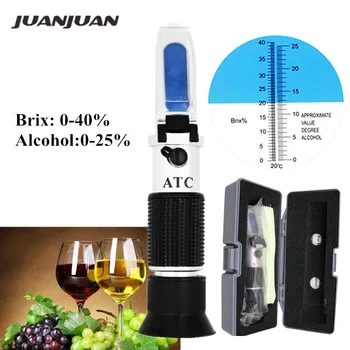 0-40% brix 0-25% alcohol Refractometer Tester for Alcohol Brix Beer Wine Fruit Grape Sugar Saccharimeter ATC with retail box 36%
0-40% brix 0-25% alcohol Refractometer Tester for Alcohol Brix Beer Wine Fruit Grape Sugar Saccharimeter ATC with retail box 36%