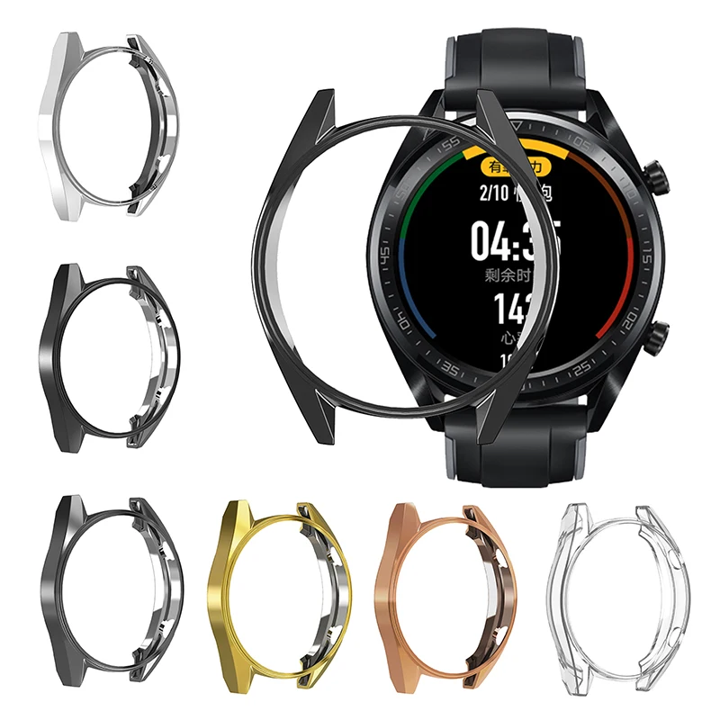 Protective Case For Huawei Watch GT Screen Full Cover Protector Electroplate Sleeve Plate Shell Huawey Shockproof | Электроника