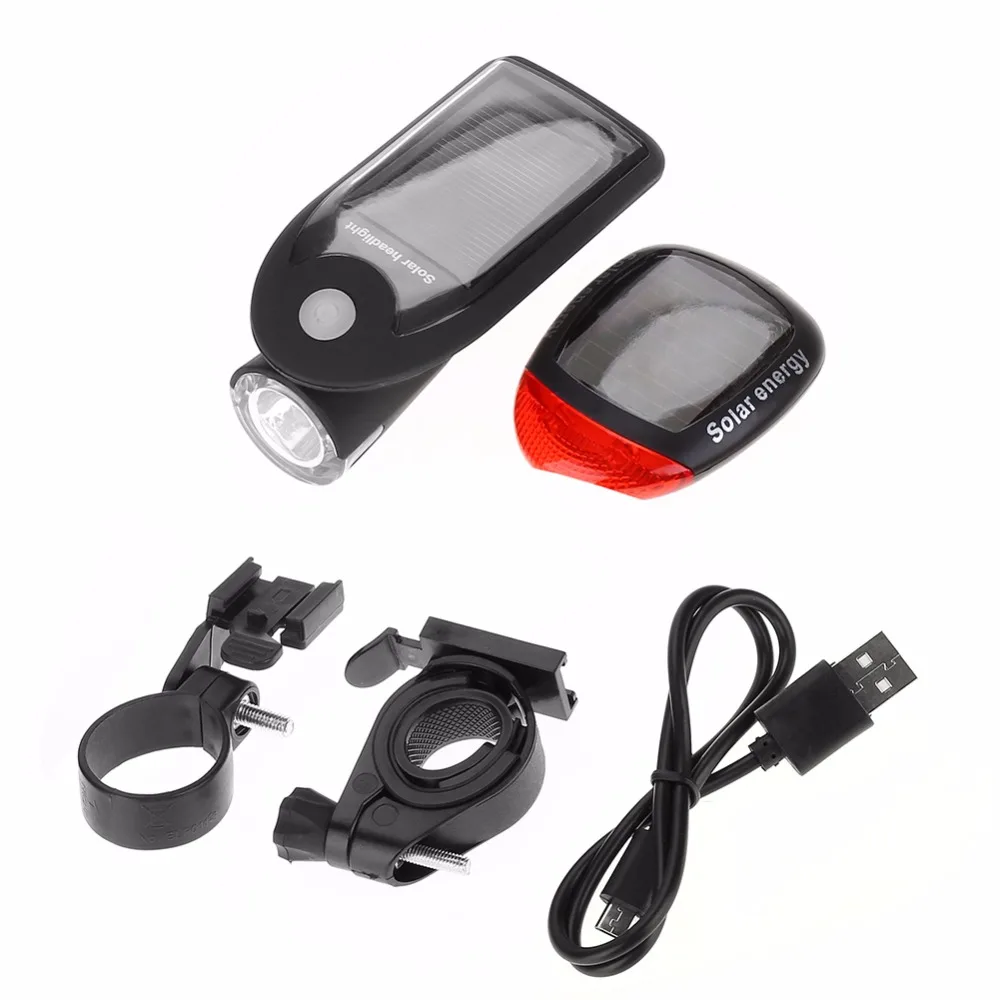 Waterproof Bicycle Light Bike Cycling USB Solar Charging Front Head Flashlight & Tail Rear Solar Charging Light Set
Waterproof Bicycle Light Bike Cycling USB Solar Charging Front Head Flashlight & Tail Rear Solar Charging Light Set