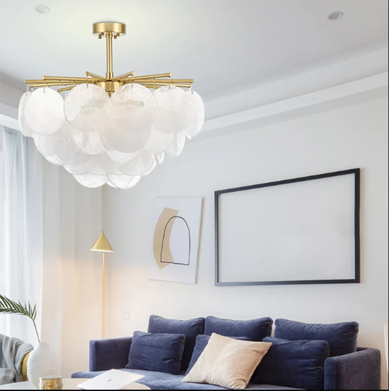 Postmodern metal creative glass round piece pendant lamp atmospheric art design living room dining room decoration lighting
Postmodern metal creative glass round piece pendant lamp atmospheric art design living room dining room decoration lighting