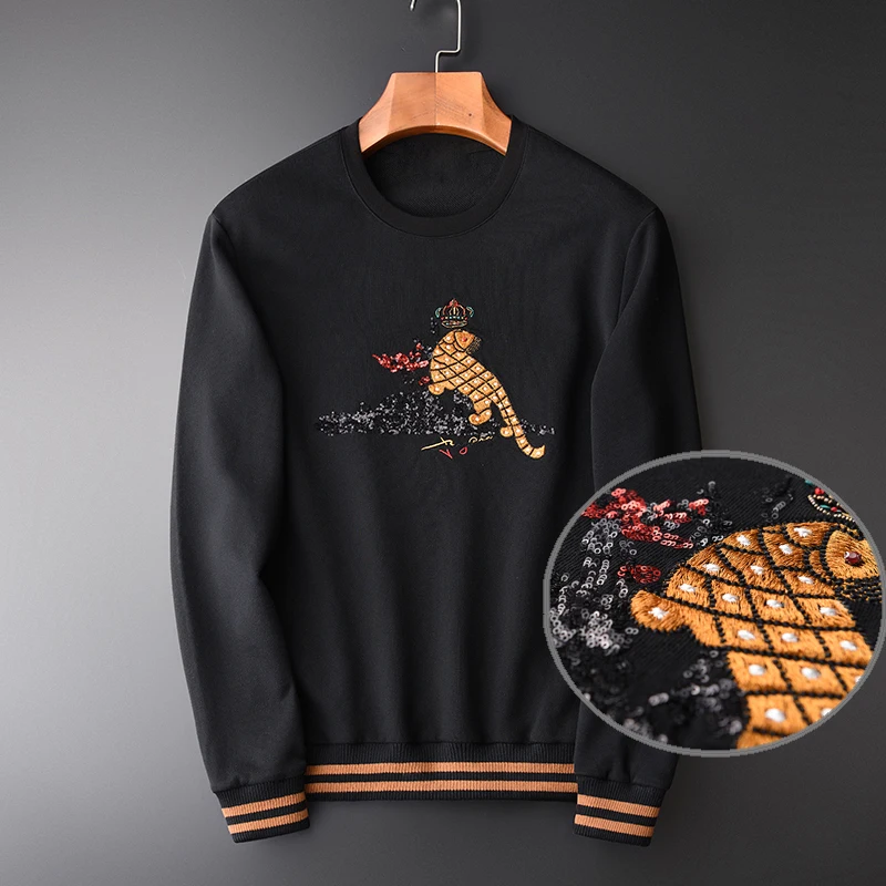 Minglu Embroidery Sweatshirt Men Spring 100% Cotton Black Casual Sweatshirt Male Plus Size 3XL 4XL Luxury Slim Fit Hoodies Men
Minglu Embroidery Sweatshirt Men Spring 100% Cotton Black Casual Sweatshirt Male Plus Size 3XL 4XL Luxury Slim Fit Hoodies Men