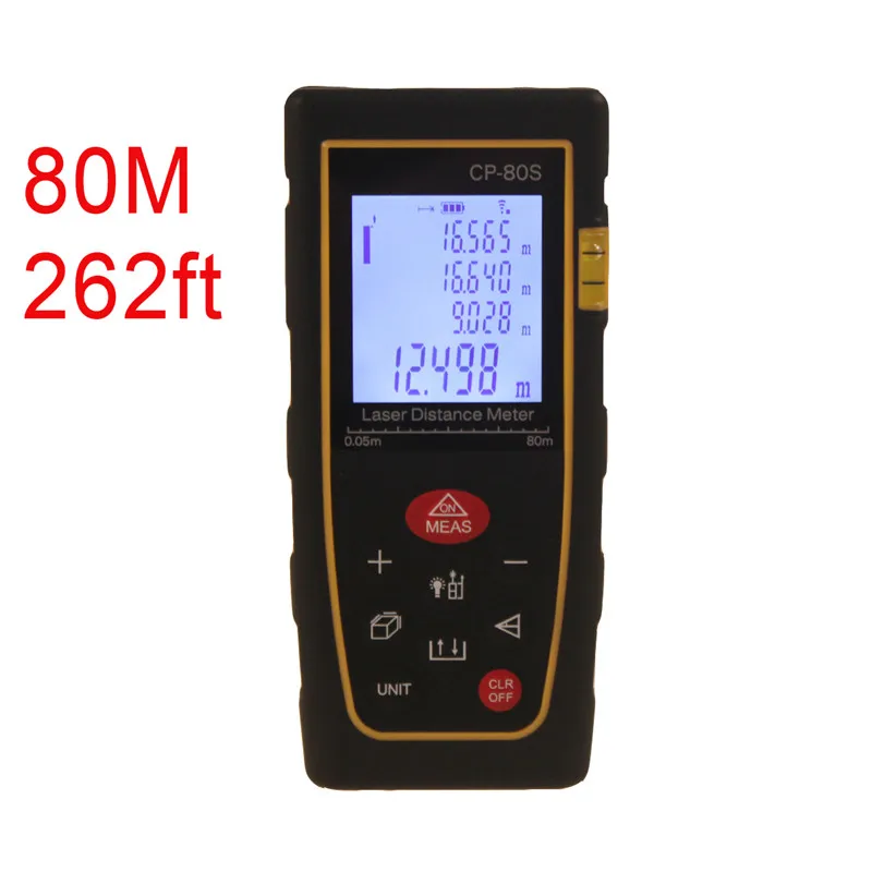 Distance Meter 80m 262ft Laser Rangefinder Measurer CP-80S Range Finder Medidor Laser Measure Area/Volume Tool
Distance Meter 80m 262ft Laser Rangefinder Measurer CP-80S Range Finder Medidor Laser Measure Area/Volume Tool