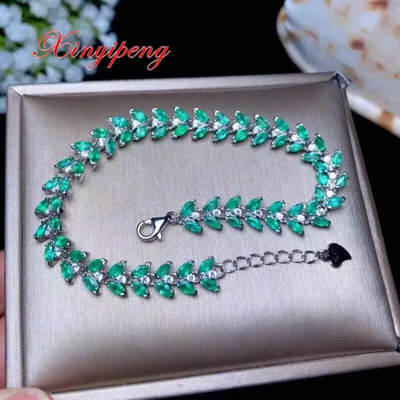 Xin yi peng 925 silver plated white gold inlaid natural emerald bracelets Women bracelet luxury precious
Xin yi peng 925 silver plated white gold inlaid natural emerald bracelets Women bracelet luxury precious