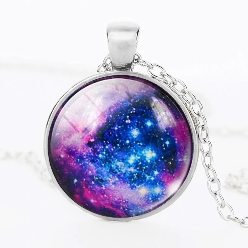SUTEYI Новое модное ожерелье Galaxy Stars стеклянный кабошон ювелирные изделия