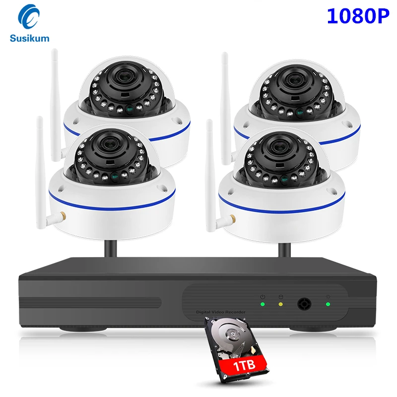 security camera system 1080P 4CH HD Wireless NVR kit 4PCS 2.0MP Dome IR Night Vision IP Wifi Camera Security Surveillance Kit
security camera system 1080P 4CH HD Wireless NVR kit 4PCS 2.0MP Dome IR Night Vision IP Wifi Camera Security Surveillance Kit