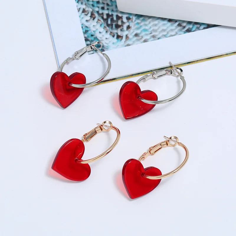 Resin Red Translucent Earrings Small Red Heart Dangle Earrings for Women Metal Alloy Korean Earings Fashion Jewelry Cute Earing
Resin Red Translucent Earrings Small Red Heart Dangle Earrings for Women Metal Alloy Korean Earings Fashion Jewelry Cute Earing