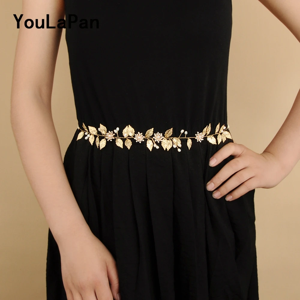 YouLaPan SH110 Fast delivery Wedding belt accessories gold leaves and alloy flower Thin bridal belts and sashes for the bride
YouLaPan SH110 Fast delivery Wedding belt accessories gold leaves and alloy flower Thin bridal belts and sashes for the bride