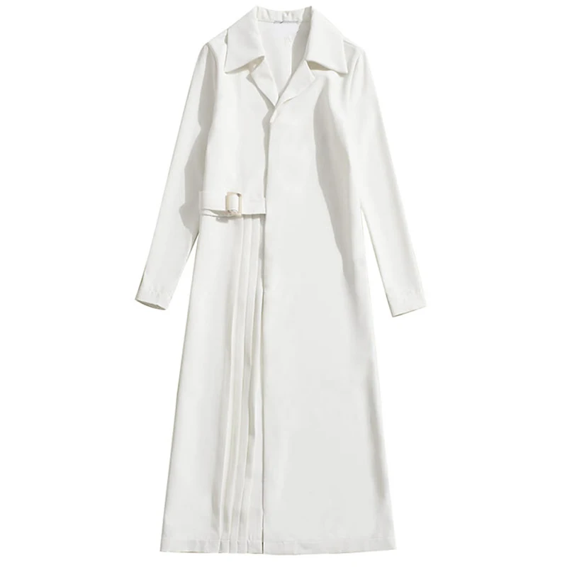New Designer 2019 Spring Summer Turn-down Collar Long Sleeves Adjusting Waist Pleated Ol Temperament Mid-calf White Dress
New Designer 2019 Spring Summer Turn-down Collar Long Sleeves Adjusting Waist Pleated Ol Temperament Mid-calf White Dress