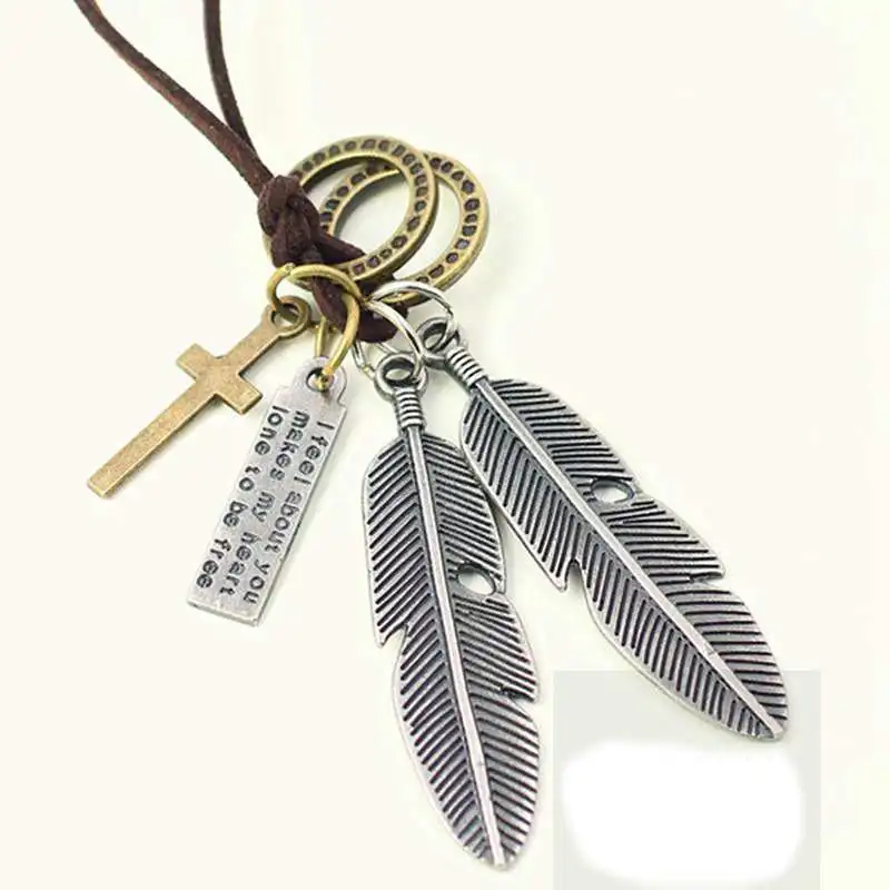 Factory Direct necklaces & pendants Punk Jewelry Men Women Leather Necklace Feather Pendant Fashion Vintage Necklaces collares
Factory Direct necklaces & pendants Punk Jewelry Men Women Leather Necklace Feather Pendant Fashion Vintage Necklaces collares