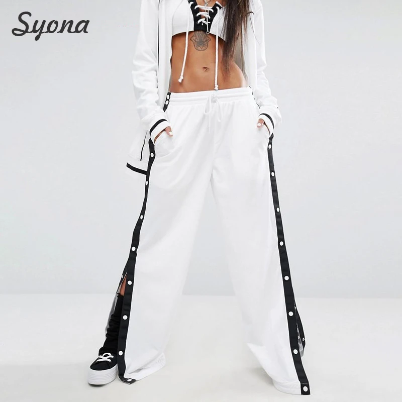 Casual Ladies SIDE BUTTON PANTS WIDE LEG Loose High Waist Elastic Joggers Trousers BAGGY PANTS Palazzo Sportwear Hip Hop White
Casual Ladies SIDE BUTTON PANTS WIDE LEG Loose High Waist Elastic Joggers Trousers BAGGY PANTS Palazzo Sportwear Hip Hop White