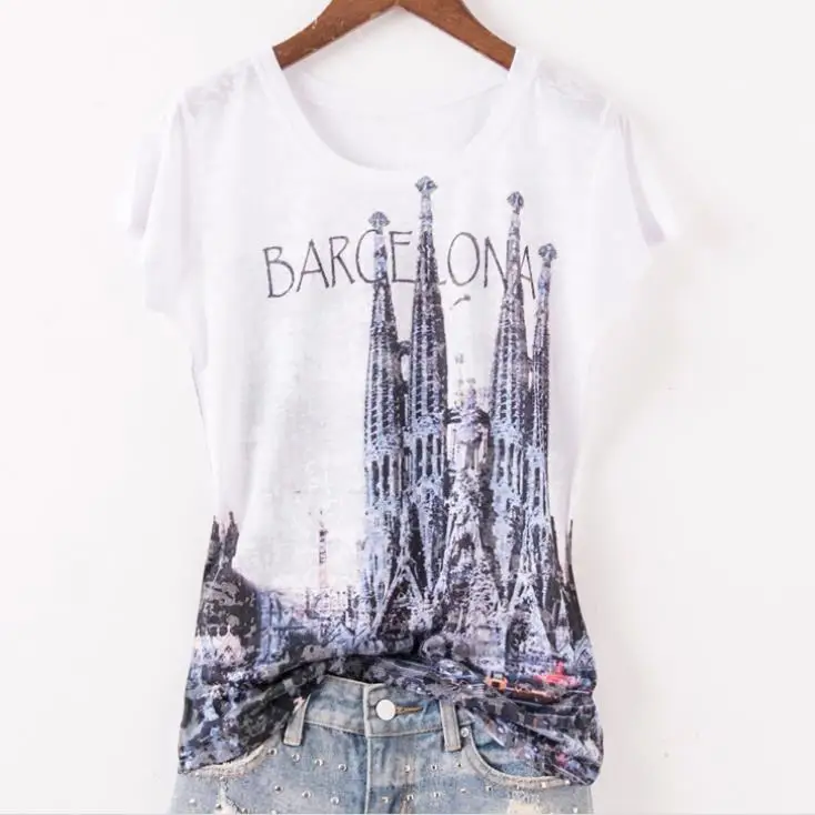 plus size 4XL!2019 summer new silk cotton retro architectural print Slim O-NECK women short-sleeved T-shirt
plus size 4XL!2019 summer new silk cotton retro architectural print Slim O-NECK women short-sleeved T-shirt