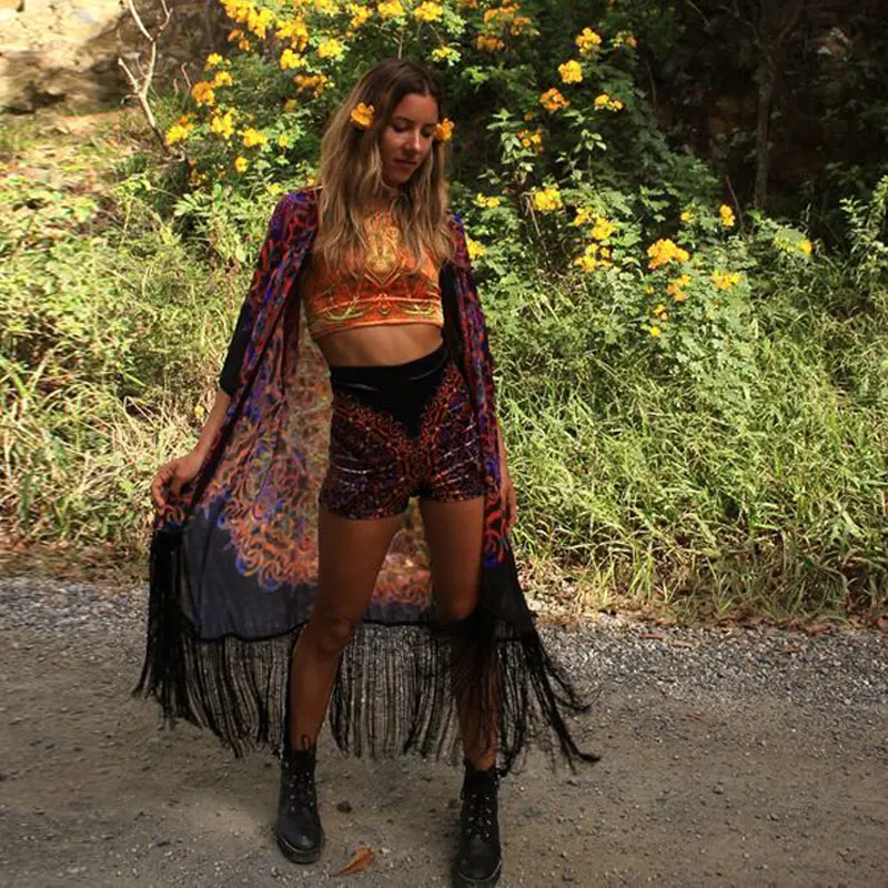 2019 Vintage Women Chiffon Kimono Cardigan Geometric Print Beach Wear Fringed Tassels Loose Boho Outerwear Beach Cover Up Black
2019 Vintage Women Chiffon Kimono Cardigan Geometric Print Beach Wear Fringed Tassels Loose Boho Outerwear Beach Cover Up Black