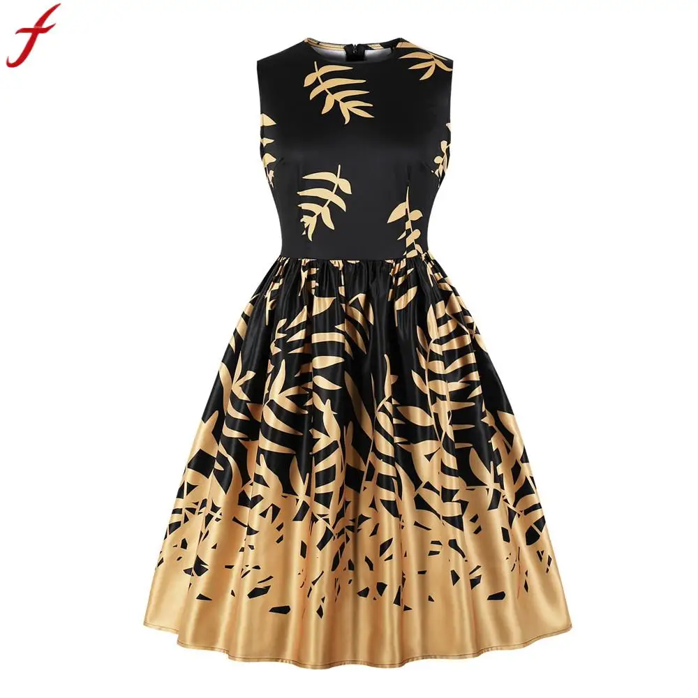 Feitong 4XL Plus Size Autumn dress Women 2018 New Fashion Sleeveless Leaf Print elegant Midi Swing Party Dress
Feitong 4XL Plus Size Autumn dress Women 2018 New Fashion Sleeveless Leaf Print elegant Midi Swing Party Dress