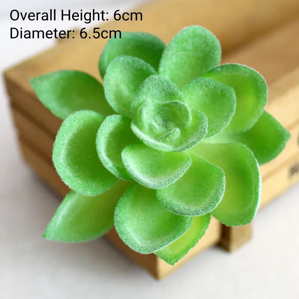 Green Artificial Succulents - Flocking Home Garden Decoration