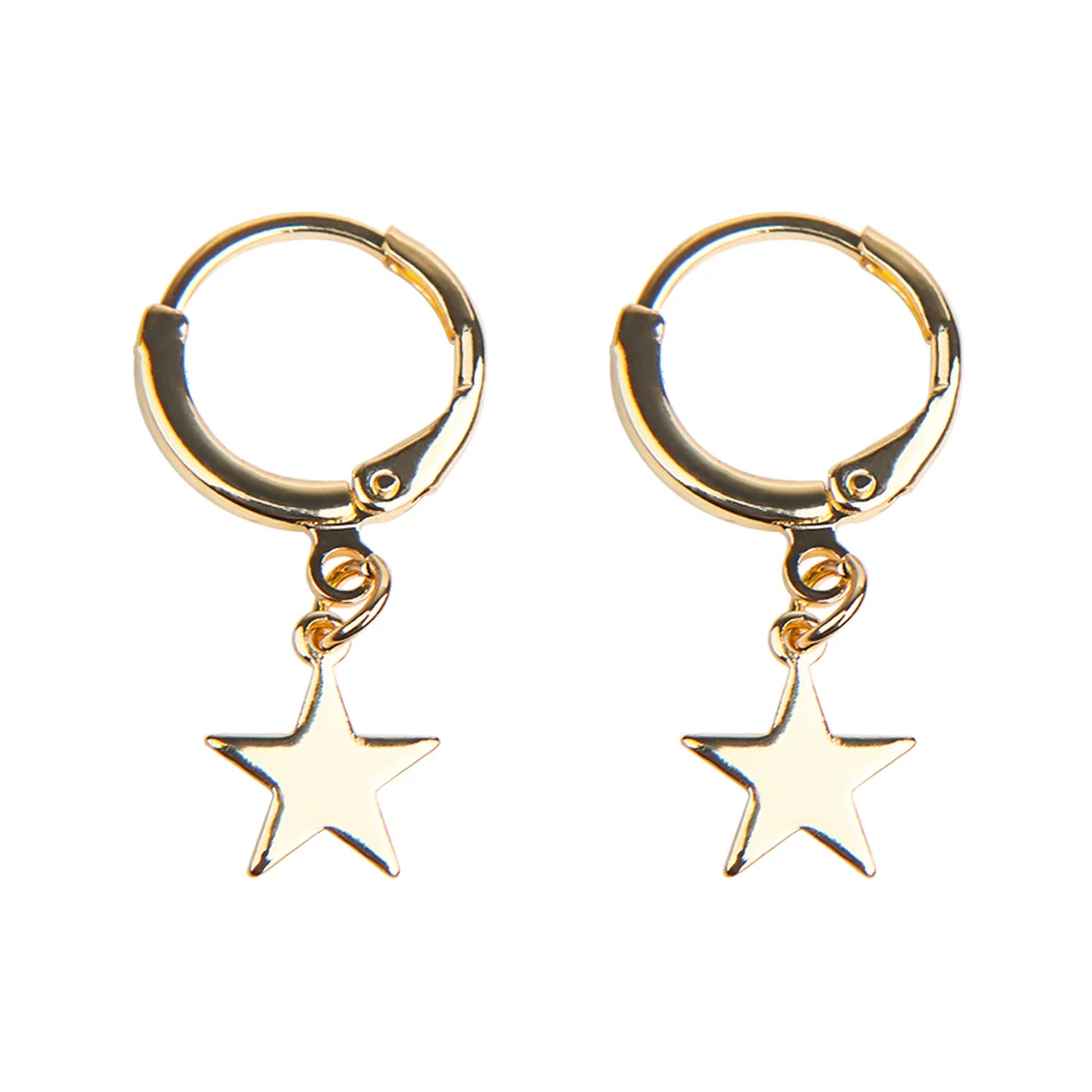 1 Pair Woman Creative Simple Design Simple Five-pointed Star Moon Hoop Earrings Gold/ Sliver Color Fashion Jewelry Earrings
1 Pair Woman Creative Simple Design Simple Five-pointed Star Moon Hoop Earrings Gold/ Sliver Color Fashion Jewelry Earrings