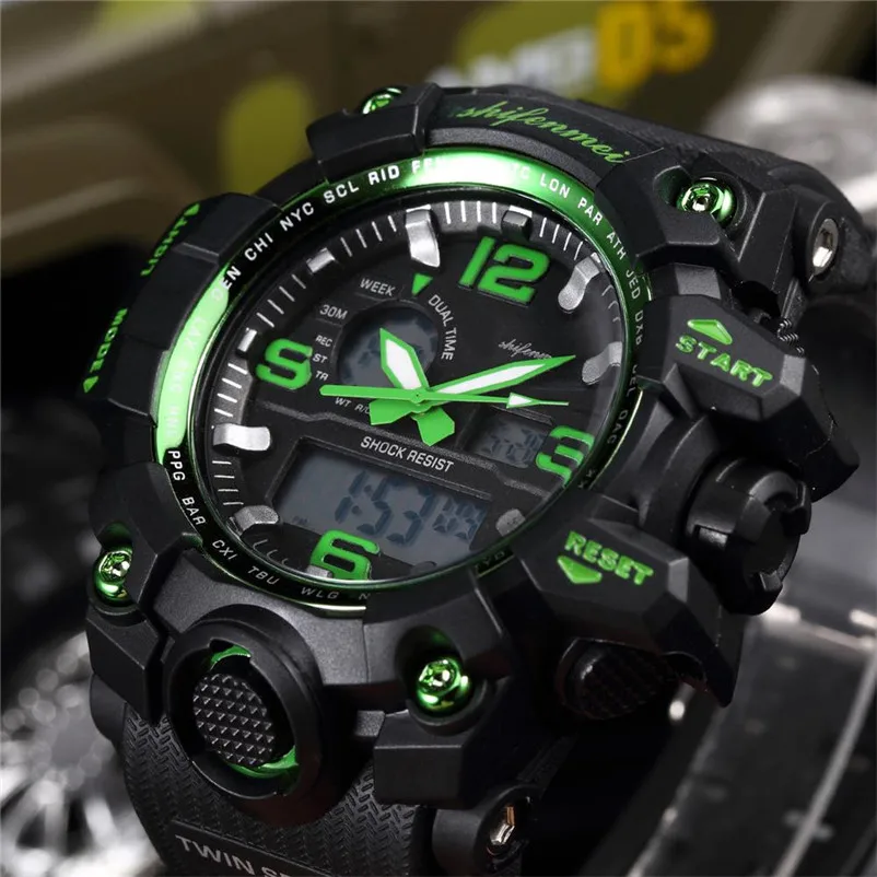 Men Sports Watches Dual Display Analog Digital LED Electronic Quartz Wristwatches Waterproof Swimming Military Watch #4M29#F#FN 
Men Sports Watches Dual Display Analog Digital LED Electronic Quartz Wristwatches Waterproof Swimming Military Watch #4M29#F#FN