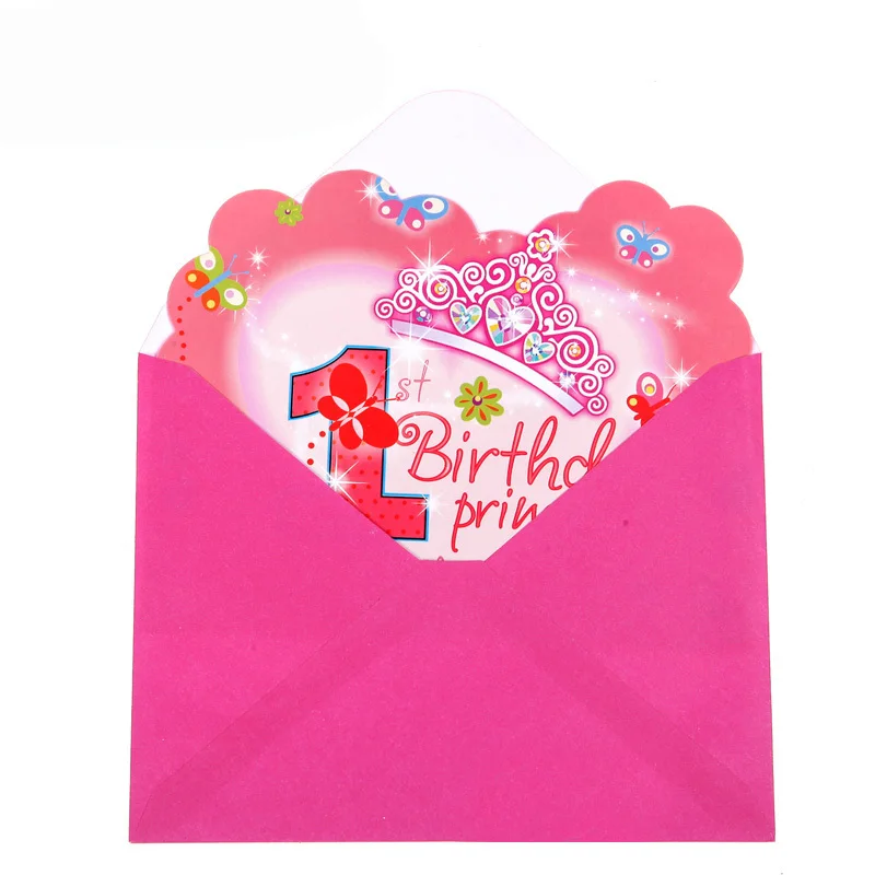 6pcs Envelopes + 6pcs Invitation Card For Girl Boys First Princess Birthday party supplies Baby Shower Birthday Decoration
6pcs Envelopes + 6pcs Invitation Card For Girl Boys First Princess Birthday party supplies Baby Shower Birthday Decoration