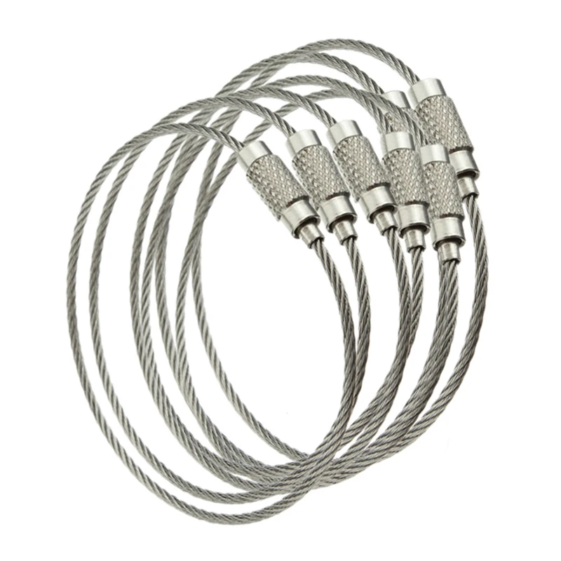 10PCS Stainless Steel Wire Keychain Cable Rope Key Holder Keyring Key Chain Rings Women Men Jewelry Key Holder Gifts
10PCS Stainless Steel Wire Keychain Cable Rope Key Holder Keyring Key Chain Rings Women Men Jewelry Key Holder Gifts