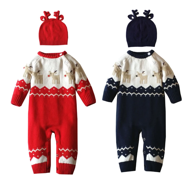 Baby Knitted Sweater Romper 0-24 Months With Reindeear Hat Cotton Long Sleeve Autumn Winter Infant Soft Baby Boy Girl Jumpsuit
Baby Knitted Sweater Romper 0-24 Months With Reindeear Hat Cotton Long Sleeve Autumn Winter Infant Soft Baby Boy Girl Jumpsuit