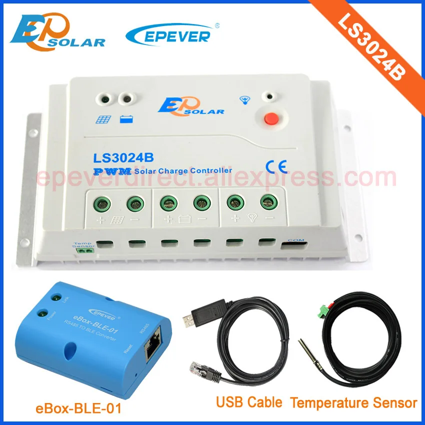PWM EPEVER solar power bank regulator 30A LS3024B 30amps BLE BOX temperature sensor and USB cable communication
PWM EPEVER solar power bank regulator 30A LS3024B 30amps BLE BOX temperature sensor and USB cable communication