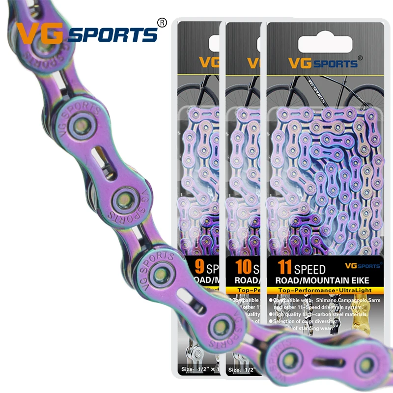 VG Sports 9 10 11 Speed Bicycle Chain half hollow Road Mountain bike Ultralight 116L Colorful bike chain bicycle acessories
VG Sports 9 10 11 Speed Bicycle Chain half hollow Road Mountain bike Ultralight 116L Colorful bike chain bicycle acessories