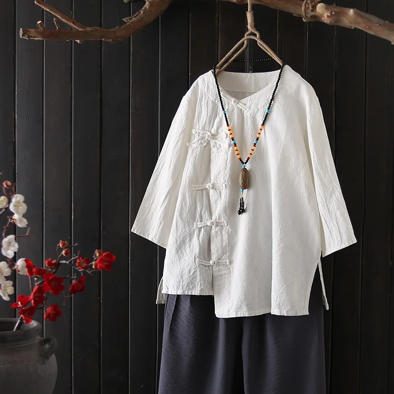 Chinese Style Summer T Shirt Women New Cotton Linen Irregular T-Shirt Oblique Loose Oriental Tunic Ladies Chinese Tops AA4808
Chinese Style Summer T Shirt Women New Cotton Linen Irregular T-Shirt Oblique Loose Oriental Tunic Ladies Chinese Tops AA4808