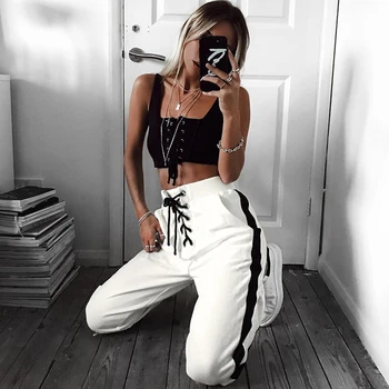 New Women Harem Pants White Loose High Waist Pants Fashion Trousers 2018 Female Tie Striped Sweatpants Plus Size Pantalon Femme
New Women Harem Pants White Loose High Waist Pants Fashion Trousers 2018 Female Tie Striped Sweatpants Plus Size Pantalon Femme
