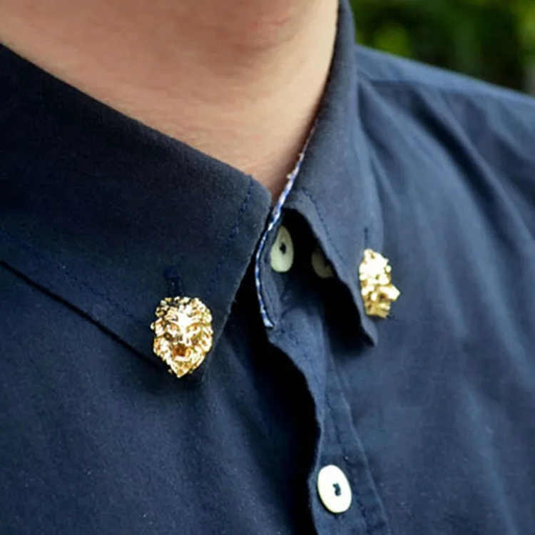 Fashion New Three-dimensional Relief Collar Pin Button Fashion Lapel Brooches Gold Lion Head Jewelry Accessories Wholesale 2 PCS
Fashion New Three-dimensional Relief Collar Pin Button Fashion Lapel Brooches Gold Lion Head Jewelry Accessories Wholesale 2 PCS
