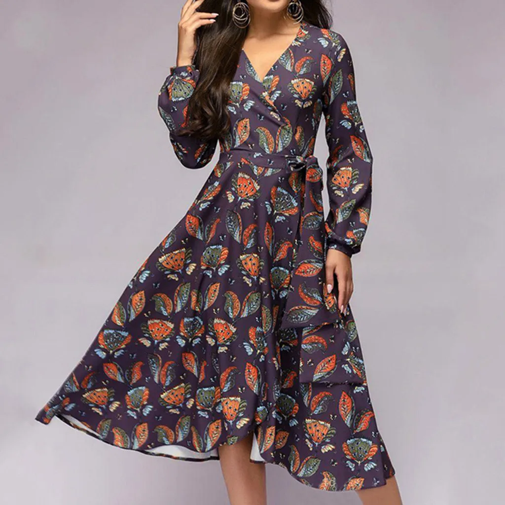 Printing vintage dress woman 2019 A-line Elegant Lantern Sleeve maxi dress Knee-Length V Neck Vintage Dress sukienka #G7
Printing vintage dress woman 2019 A-line Elegant Lantern Sleeve maxi dress Knee-Length V Neck Vintage Dress sukienka #G7