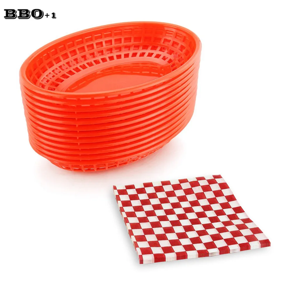 12pcs Plastic Oval Food Serving Basket and 24pcs Sandwich Wrapping Paper French Fries Basket Plastic Picnic Plate Bread Paper
12pcs Plastic Oval Food Serving Basket and 24pcs Sandwich Wrapping Paper French Fries Basket Plastic Picnic Plate Bread Paper