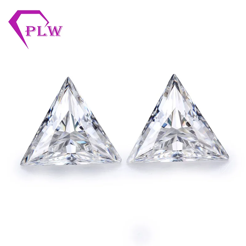 

Hot sale price 1.5 ct 7.5 mm D color test positive triangle moissanite gem for bracelet ring earring from Provence jewelry