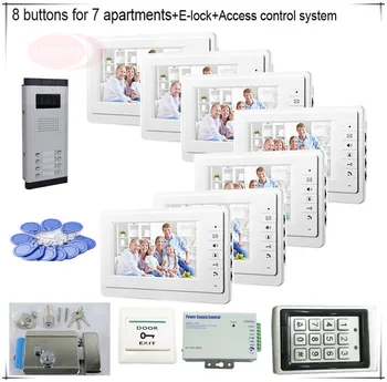 8 Buttons Color Video Door Phones Intercom Systems 7 LCD Security Doorbell for 7 Apartments +Access Control System+E-lock
8 Buttons Color Video Door Phones Intercom Systems 7 LCD Security Doorbell for 7 Apartments +Access Control System+E-lock