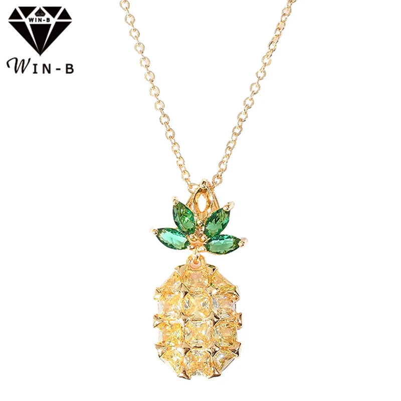 WIN-B Crystal Fruit Gold Pendant Necklace pineapple Shiny Chain Mbox Zircon Drop-shaped Pendanr Birthday Gift
WIN-B Crystal Fruit Gold Pendant Necklace pineapple Shiny Chain Mbox Zircon Drop-shaped Pendanr Birthday Gift