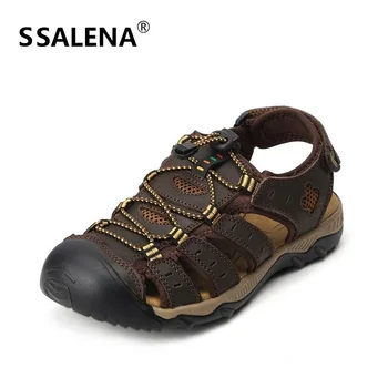 Men Outdoor Hollow Out Sandals Men Genuine Leather Beach Shoes Fashion Non Slip Male Sandals Large Size Eu38-48 B2802 
Men Outdoor Hollow Out Sandals Men Genuine Leather Beach Shoes Fashion Non Slip Male Sandals Large Size Eu38-48 B2802