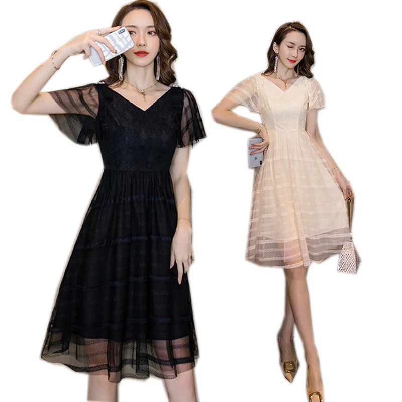 Summer Plus Size elegant midi dress petal sleeves Lace striped mesh sweet dress bow beaded party Dress cultivated vestidos 4XL
Summer Plus Size elegant midi dress petal sleeves Lace striped mesh sweet dress bow beaded party Dress cultivated vestidos 4XL