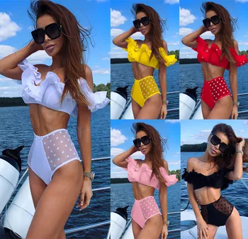 Bikini Set 2019 One Word Collar Large Lotus Leaf Sleeve Splice Mesh Yarn High Waist Two Piece Swimsuit Swimwear Women A2367YPC
Bikini Set 2019 One Word Collar Large Lotus Leaf Sleeve Splice Mesh Yarn High Waist Two Piece Swimsuit Swimwear Women A2367YPC